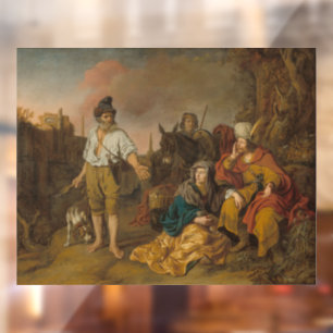 Levite en zijn concubine in Gibeah, het Oude Testa Raamsticker