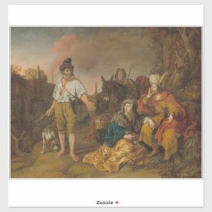 Levite en zijn concubine in Gibeah, het Oude Testa Sticker