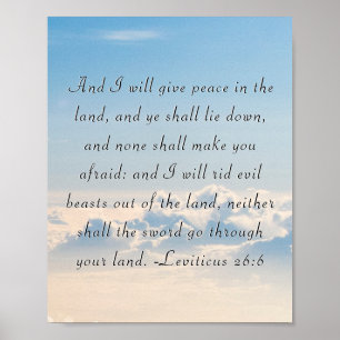 Leviticus 26:6 het Poster van de Schrift