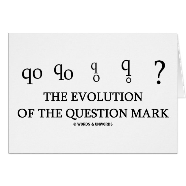 L'évolution du point d'interrogation (?) (Devant horizontal)