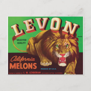 Levon Melons Tiger Los Banos Blythe California Art Briefkaart