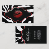 Lèvres animales de rouge de zèbre de cartes de (Devant / Derrière)