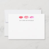 Lèvres aquarelle | Cartes pour notes plats personn (Devant)