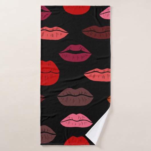 Lèvres colorées motifs sans couture (Serviette de bain)