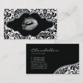 Lèvres d'argent de noir de carte de visite de spa (Devant / Derrière)