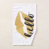 Lèvres d'or + Bonjour (Serviette à main)