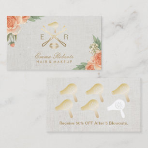 Lèvres d'or de maquilleur de carte de fidélité et