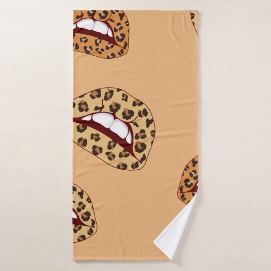 lèvres Empreintes de léopard sans couture motif, l (Serviette de bain)