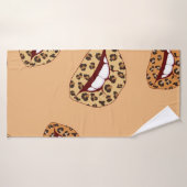 lèvres Empreintes de léopard sans couture motif, l (Serviette de bain)