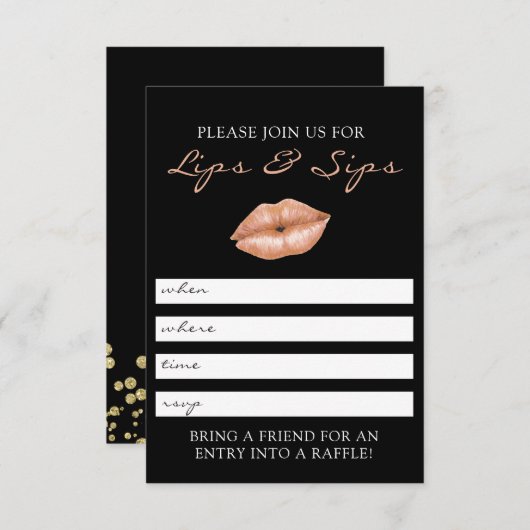 Lèvres et invitation de partie de Lipsense de Sips (Devant / Derrière)