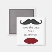 lèvres et moustache Magnet Réservez la date (Recto/Verso)