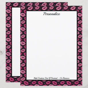Lèvres Pailletées Rose Élégantes sur Papier Person