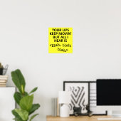 Lèvres qui bougent Bla Bla Bla Affiche drôle (Bureau à domicile)