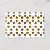 Lèvres roses, Points d'or Élégant Carte de visite (Dos)