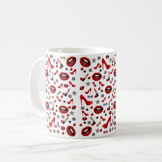 Lèvres rouge à lèvres talons Mug (Devant gauche)