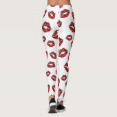 Lèvres rouges Baiser Motif Leggings (Dos)
