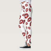Lèvres rouges Baiser Motif Leggings (Gauche)