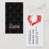 Lèvres rouges - cartes de visite tuftés de (Devant / Derrière)