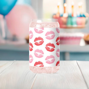 Lèvres rouges et roses, Motif des lèvres, bâton à