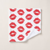 Lèvres Rouges, Rouge À Lèvres, Baiser, Motif Des L (Gant de toilette)