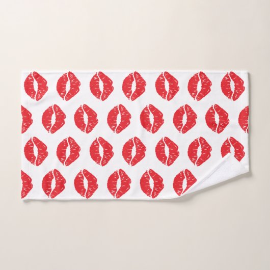 Lèvres Rouges, Rouge À Lèvres, Baiser, Motif Des L (Serviette à main)
