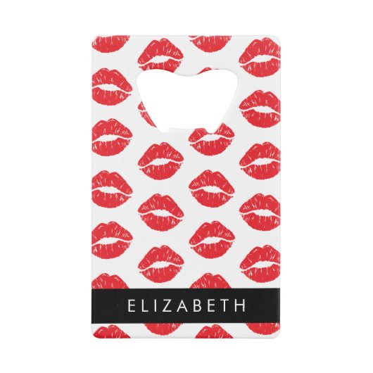 Lèvres Rouges, Rouge, Motif Des Lèvres, Votre Nom (Devant)