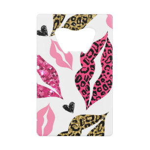 Lèvres scintillantes : Motif de mode Leopard