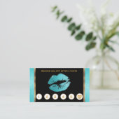 Lèvres turquoises sur le noir et la fidélité de (Debout devant)
