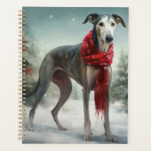 Lévrier dans la neige de Noël (Devant)