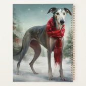Lévrier dans la neige de Noël (Dos)