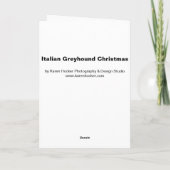 Lévrier italien hurlant la bonne carte de Noël (Dos)