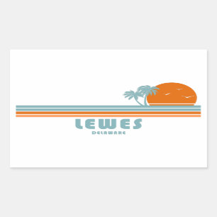 Lewes Delaware Sun Palm Trees Rechthoekige Sticker