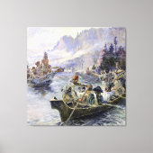 "Lewis and Clark" door Charles M Russell Canvas Afdruk (Voorkant)