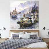"Lewis and Clark" door Charles M Russell Canvas Afdruk (Insitu (Slaapkamer))