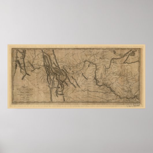 Lewis and Clark Track Map Poster (Voorkant)