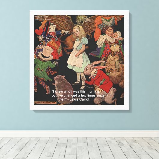 Lewis Carroll & Change of Mind Canvas Print (Insitu (Houten vloer))