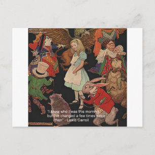 Lewis Carroll-illustratie & citaat over veranderin Briefkaart