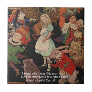 Lewis Carroll-illustratie & citaat over veranderin Tegeltje