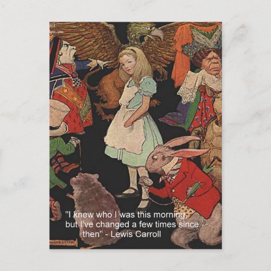 Lewis Carroll Illustration & Mind Change Quote Briefkaart (Voorkant)