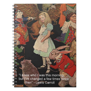 Lewis Carroll Illustration & Mind Change Quote Notitieboek