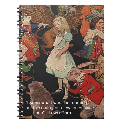 Lewis Carroll Illustration & Mind Change Quote Notitieboek (Voorkant)
