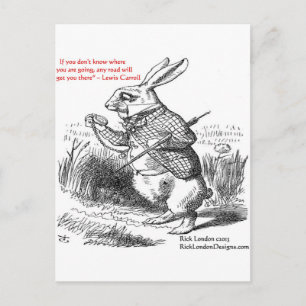 Lewis Carroll Looking Glass Illustratie & Citaat Briefkaart