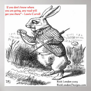 Lewis Carroll Looking Glass Illustratie & Citaat Poster