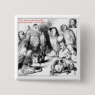 Lewis Carroll Looking Glass Illustratie & Citaat Vierkante Button 5,1 Cm