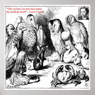 Lewis Carroll zien Illustratie en citaat Poster