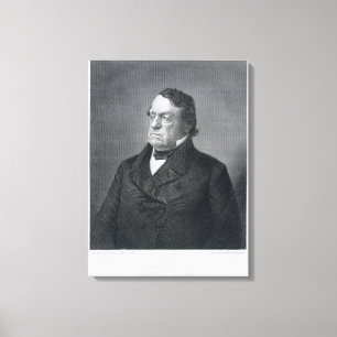 Lewis Cass, gegraveerd door William G. Jackman (fl Canvas Afdruk