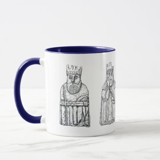Lewis chessmen stipple art mok (Links)