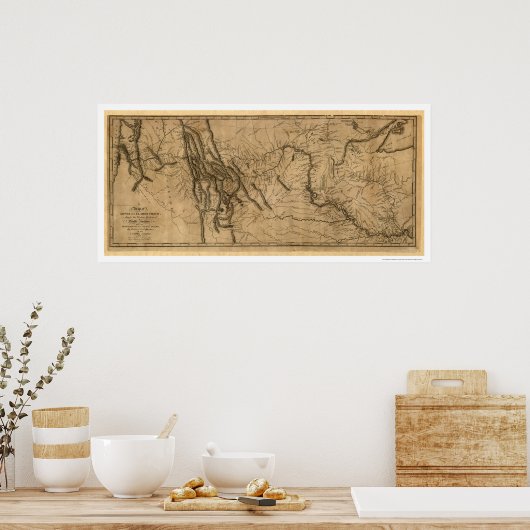 Lewis & Clark Expedition Map - 1804 Poster (Keuken)