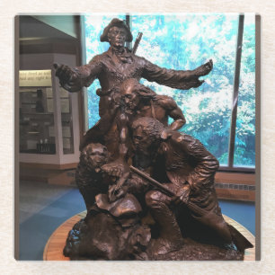 Lewis & Clark Statue, Fort Clatsop, Oregon Glazen Onderzetter