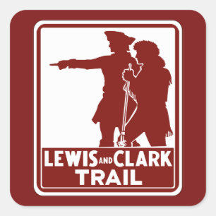 Lewis & Clark, Traffic Guide Sign, Verenigde State Vierkante Sticker